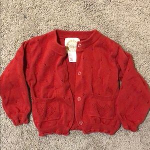12-18M TBBC red cardigan